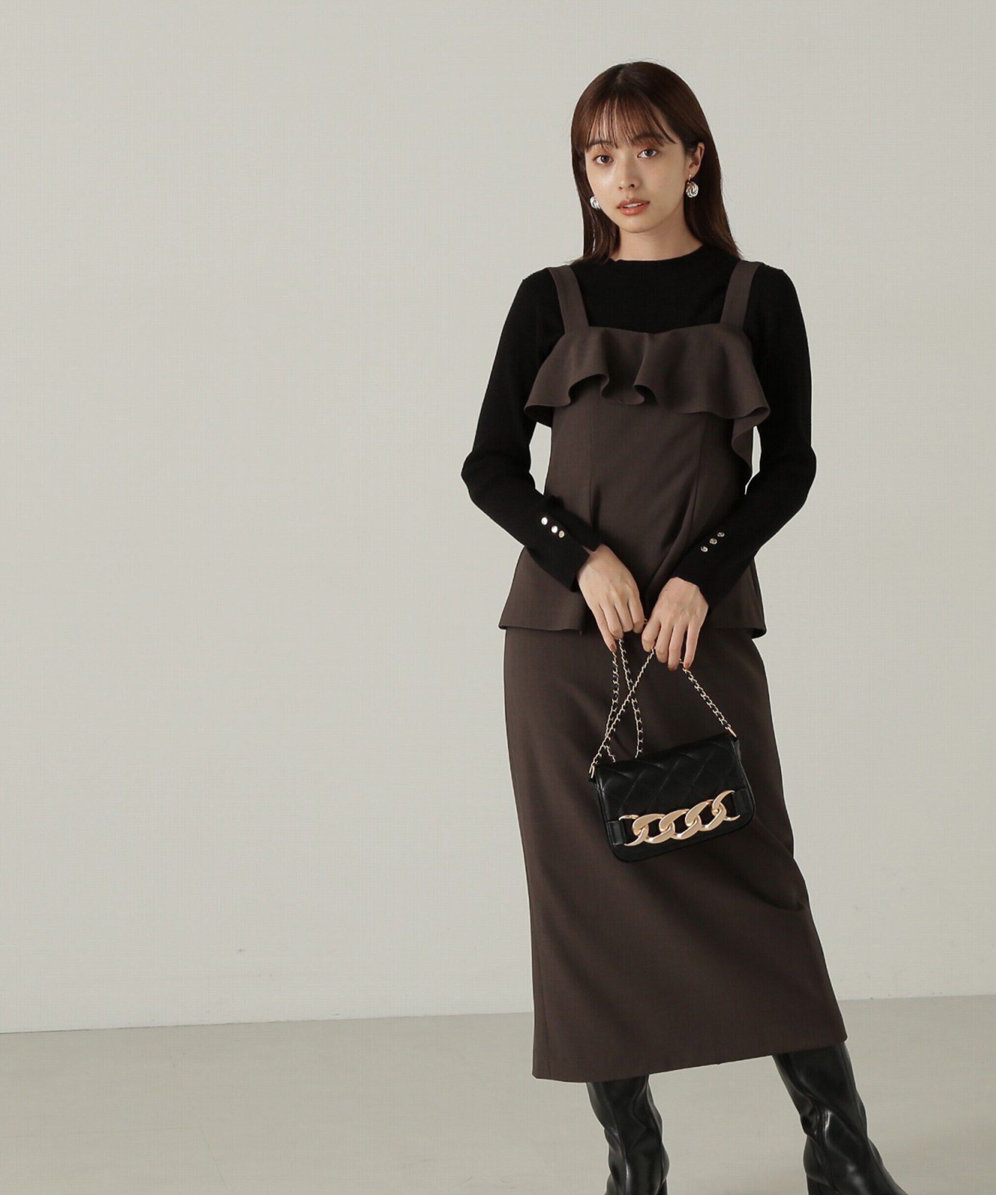 PROPORTION BODY DRESSING「ペプラムタイトジャンスカ　24AW」|ワンピース|