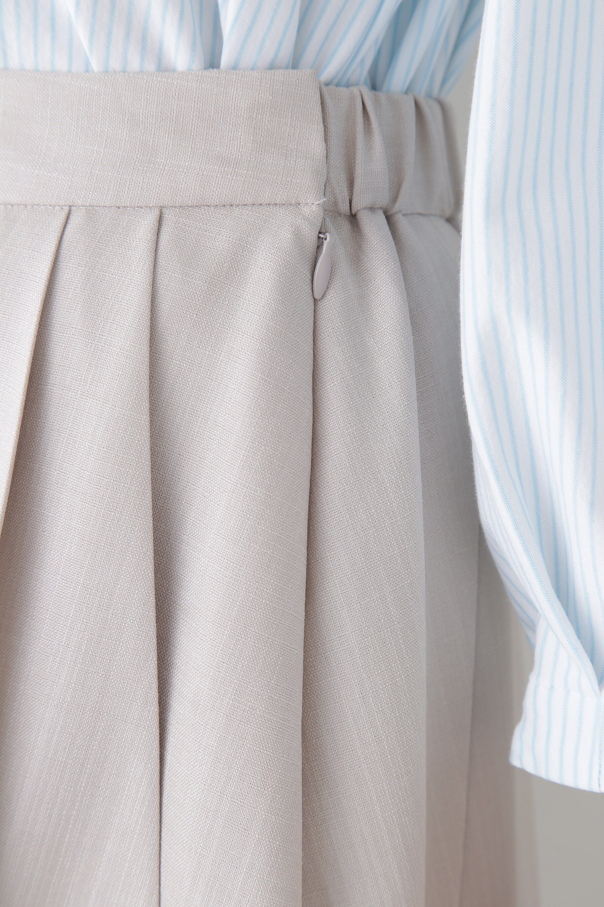  「◆リネンライクブッチャーランダムプリーツスカート」|スカート|