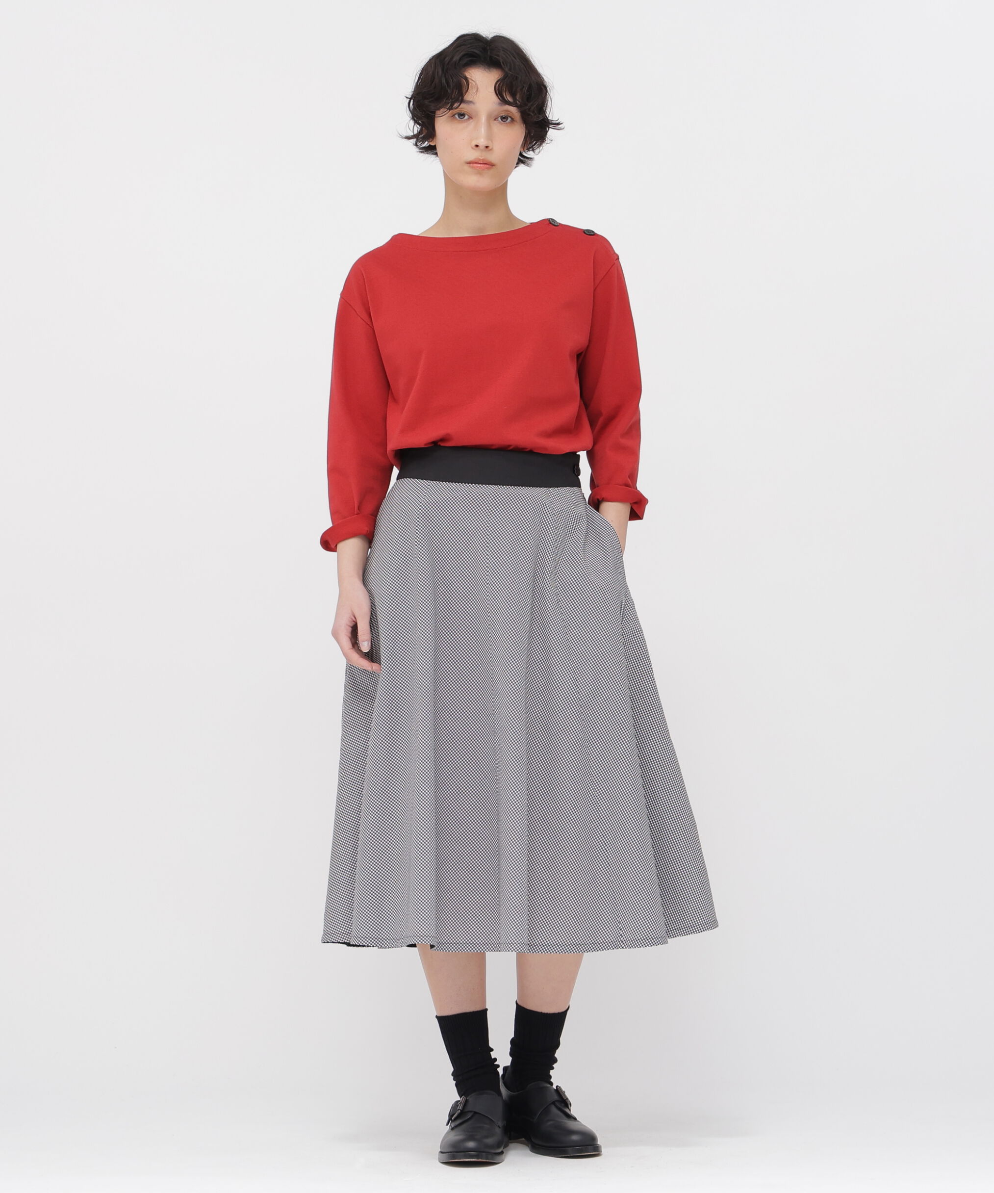  「COTTON CHECK SKIRT」|スカート|