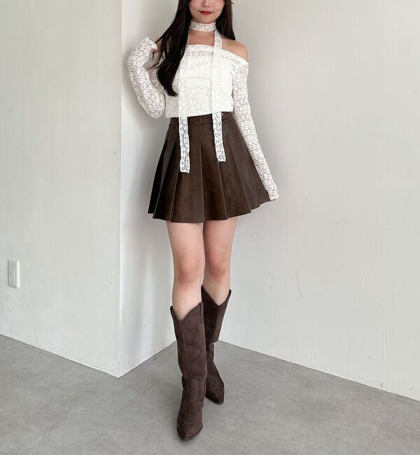 archives「【ＳＥＴＵＰ対応】フェイクレザープリーツミニスカート」|スカート|