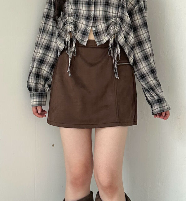 archives「スウェード台形ミニスカート」|スカート|BROWN