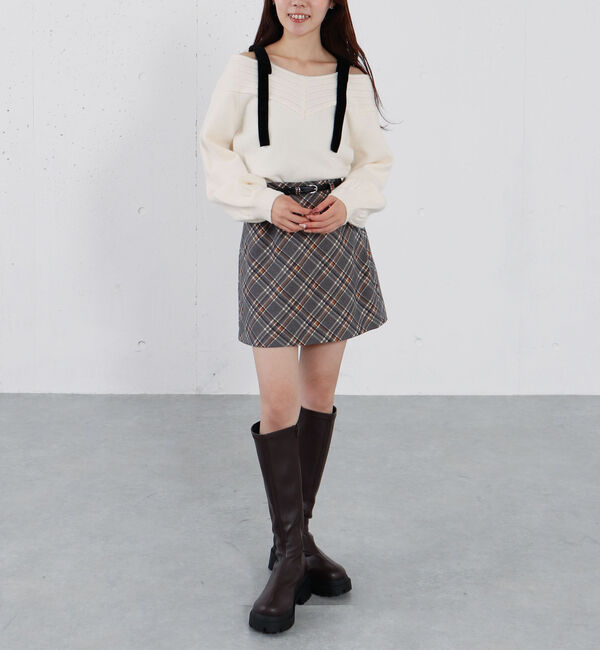 archives「ベルト付きチェックアソート台形ミニＳＫ」|スカート|