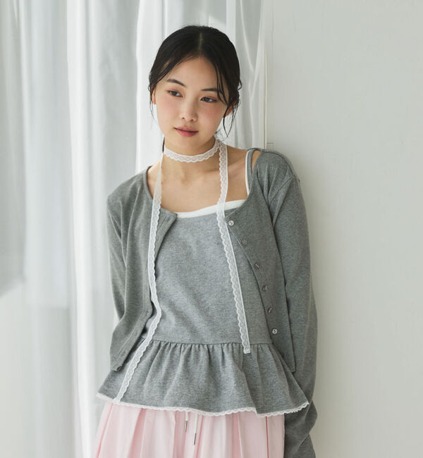 archives「チョーカー付ドットアソートフリルカットアンサンブル」|カーディガン|