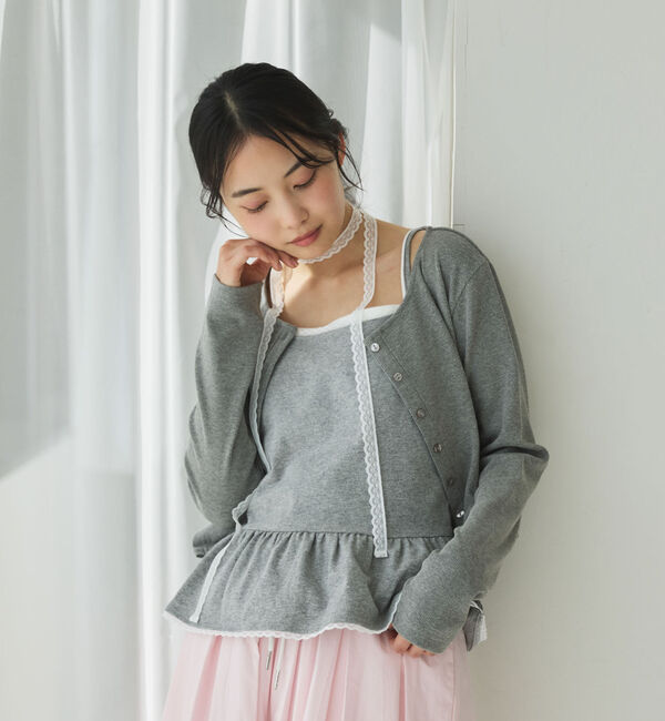 archives「チョーカー付ドットアソートフリルカットアンサンブル」|カーディガン|