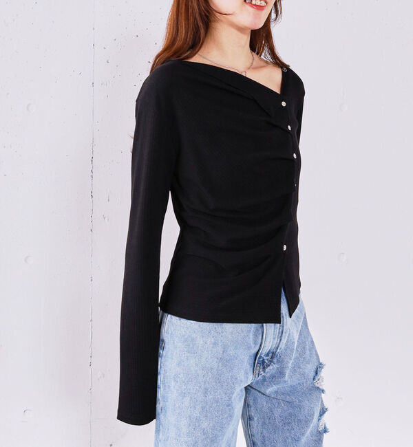 archives「【ＯＮかわ】２ｗａｙアシメボタンカットＴＯＰＳ」|Tシャツ・カットソー|