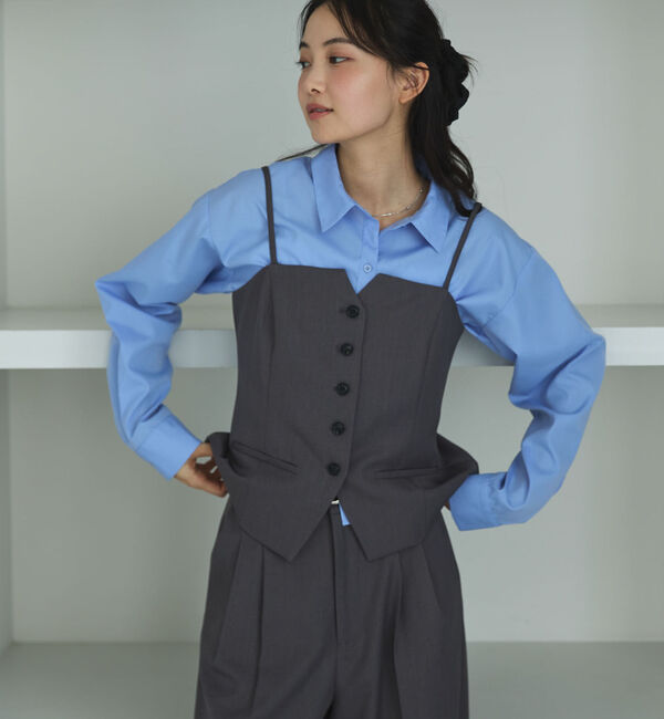 archives「【ＯＮかわ】ウォッシャブルＦボタンビスチェ」|シャツ・ブラウス|