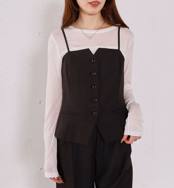 archives「【ＯＮかわ】ウォッシャブルＦボタンビスチェ」|シャツ・ブラウス|