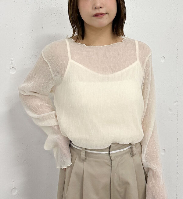 archives「シアー楊柳ＴＯＰＳ／」|カーディガン|IVORY