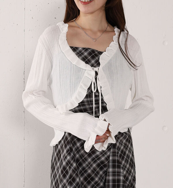 archives「【高機能】ランダムリブフリルニットカーディガン」|カーディガン|OFF WHITE