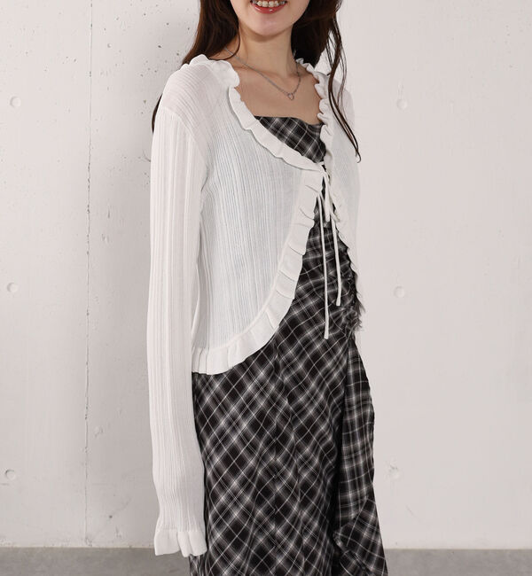 archives「【高機能】ランダムリブフリルニットカーディガン」|カーディガン|