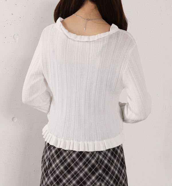 archives「【高機能】ランダムリブフリルニットカーディガン」|カーディガン|