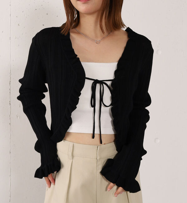 archives「【高機能】ランダムリブフリルニットカーディガン」|カーディガン|