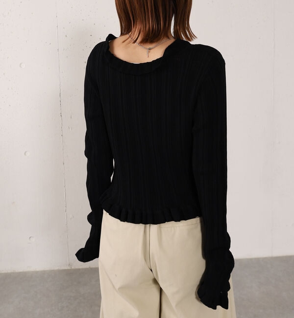 archives「【高機能】ランダムリブフリルニットカーディガン」|カーディガン|