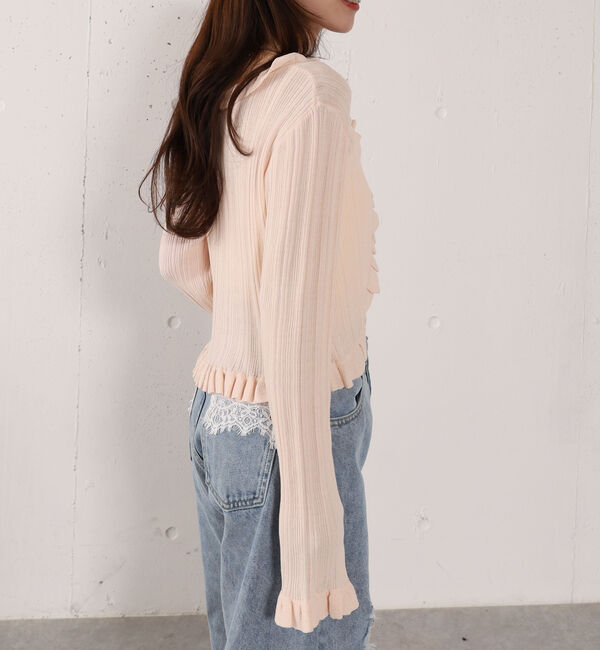 archives「【高機能】ランダムリブフリルニットカーディガン」|カーディガン|