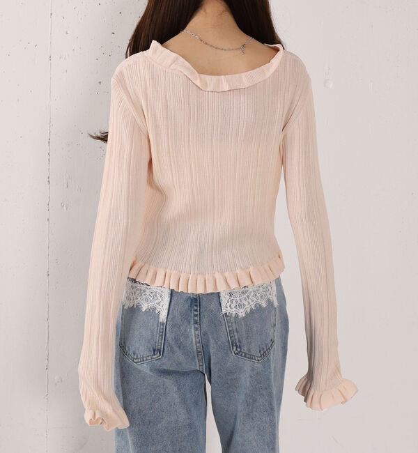 archives「【高機能】ランダムリブフリルニットカーディガン」|カーディガン|