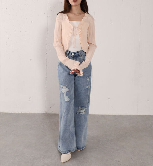 archives「【高機能】ランダムリブフリルニットカーディガン」|カーディガン|