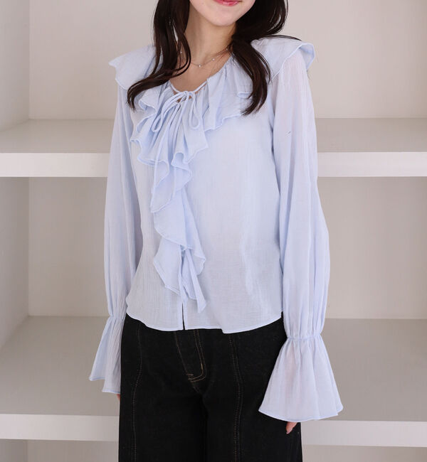 archives「ラッフルフリルブラウス」|シャツ・ブラウス|BLUE