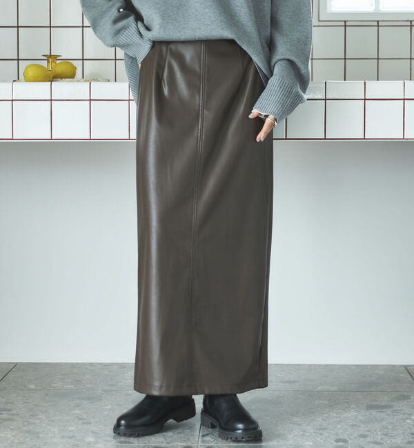 Doux archives「ストレッチレザータイトスカート」|スカート|