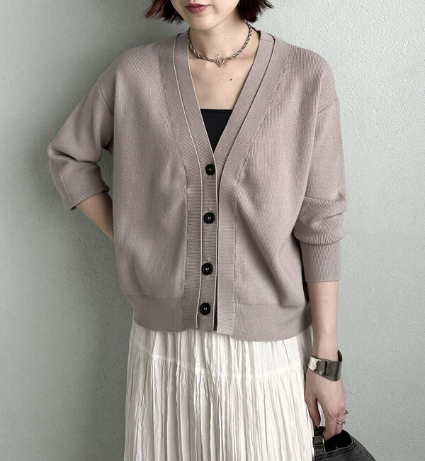 Doux archives「レイヤード風Ｖネックカーディガン」|カーディガン|GRAY