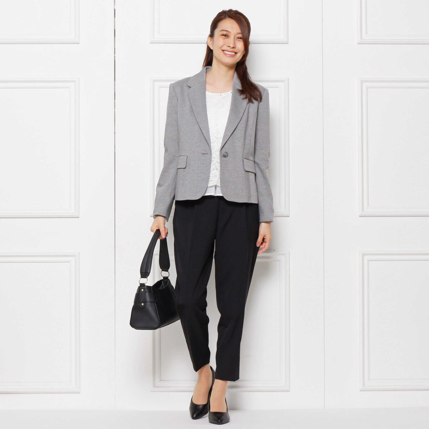 SHOO･LA･RUE「【S-5L/洗濯機可/2WAYストレッチ】ダブルクロスセンタープレステーパード」|その他|