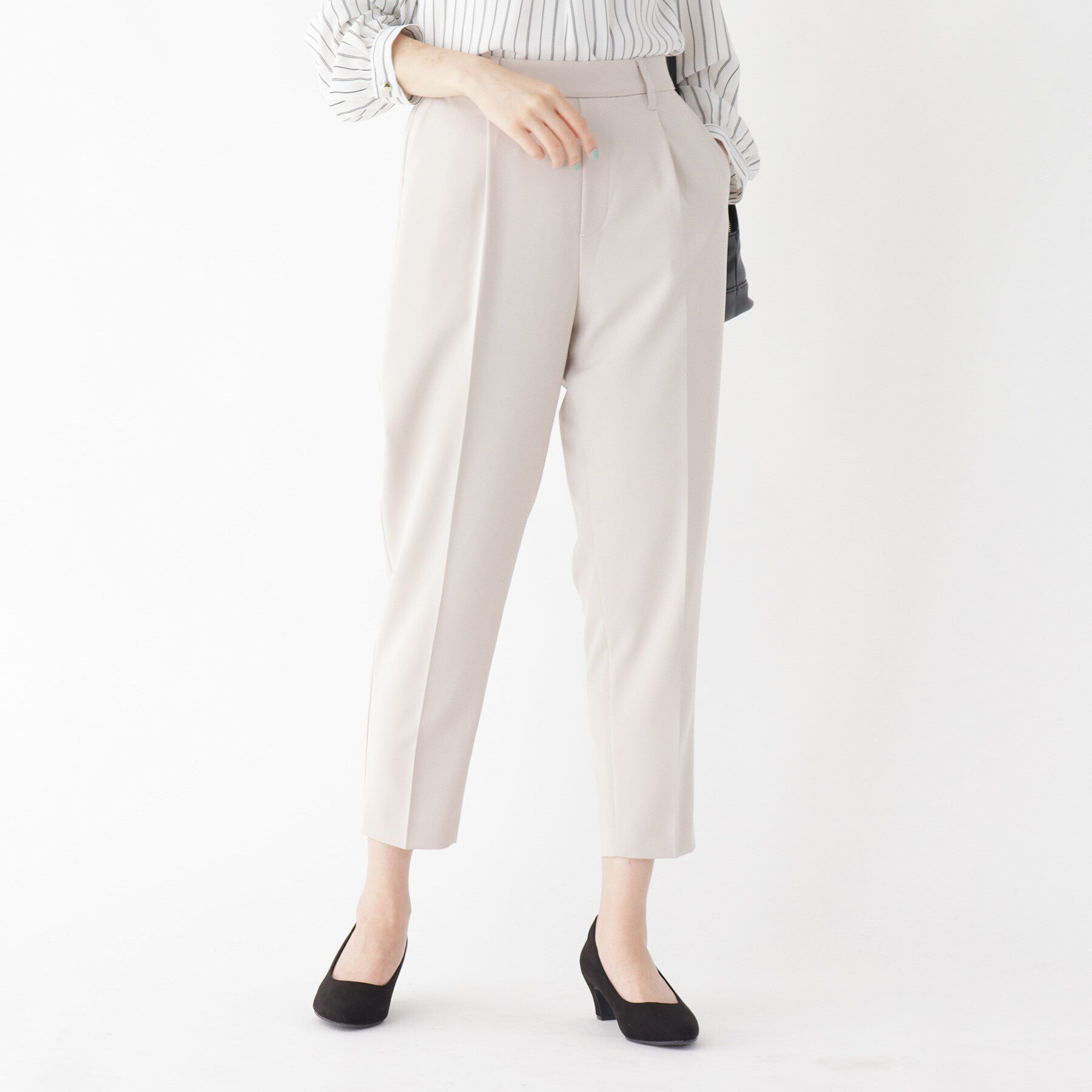 SHOO･LA･RUE「【S-5L/洗濯機可/2WAYストレッチ】ダブルクロスセンタープレステーパード」|その他|ナチュラル(050)