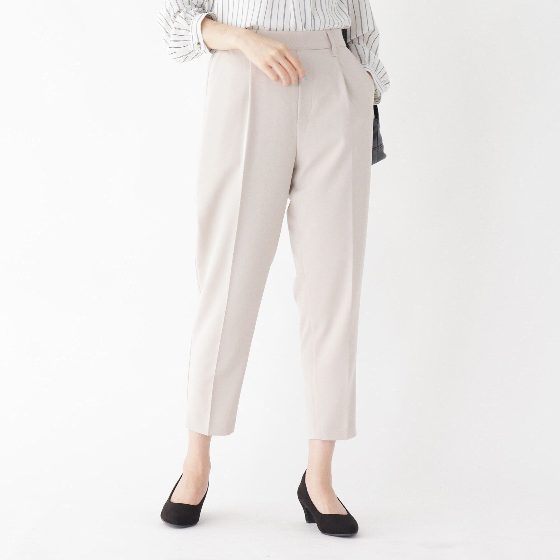 SHOO･LA･RUE「【S-5L/洗濯機可/2WAYストレッチ】ダブルクロスセンタープレステーパード」|その他|ナチュラル(150)