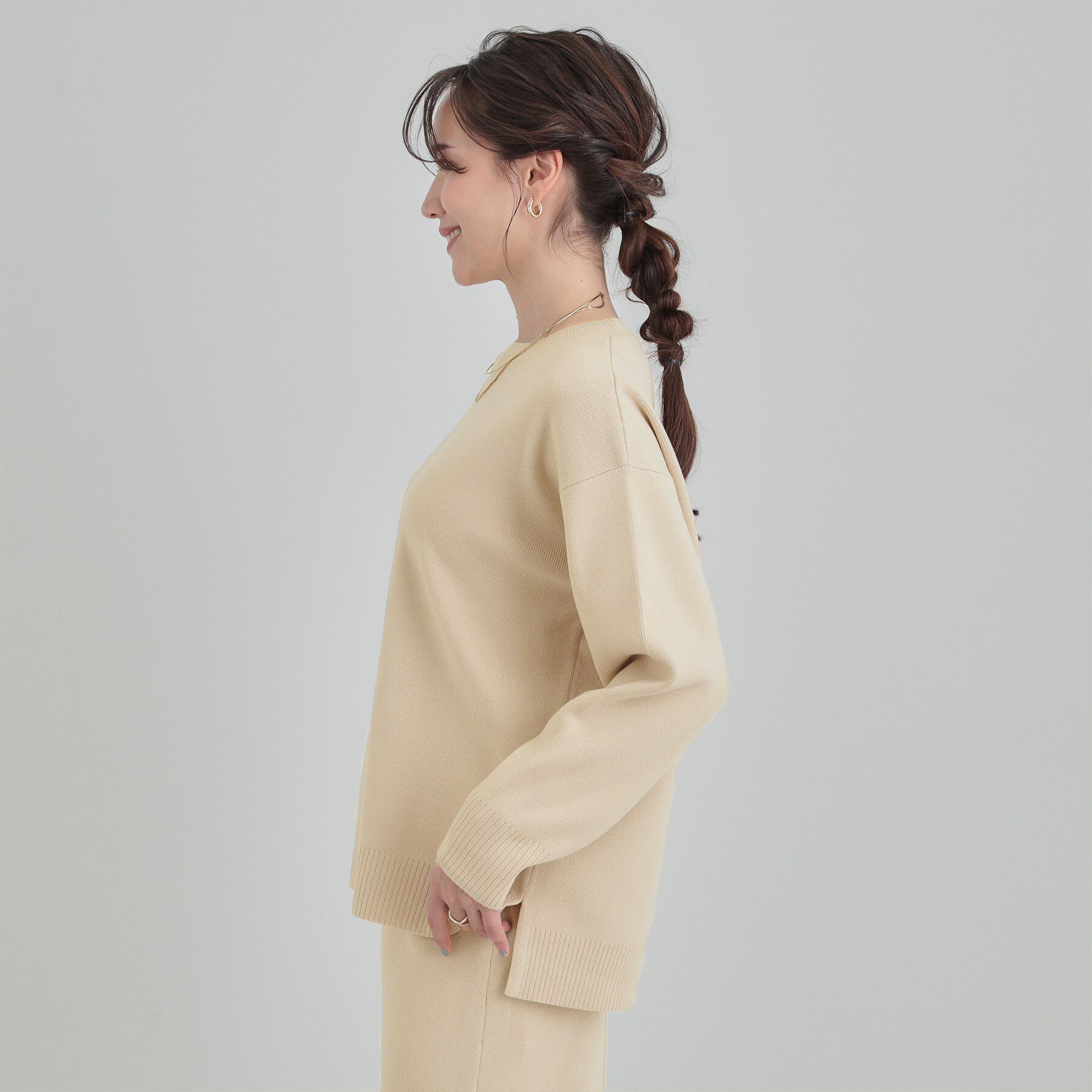 SHOO･LA･RUE「【洗濯機可/セットアップ可/毛玉になりにくい】クルーネックニット」|ニット・セーター|