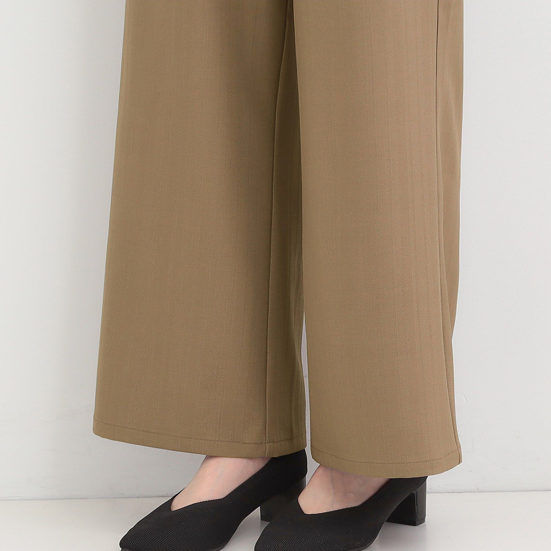 SHOO･LA･RUE「【洗濯機可/S-LL】フラップポケットがアクセント ヘリンボーンワイドパンツ」|その他|