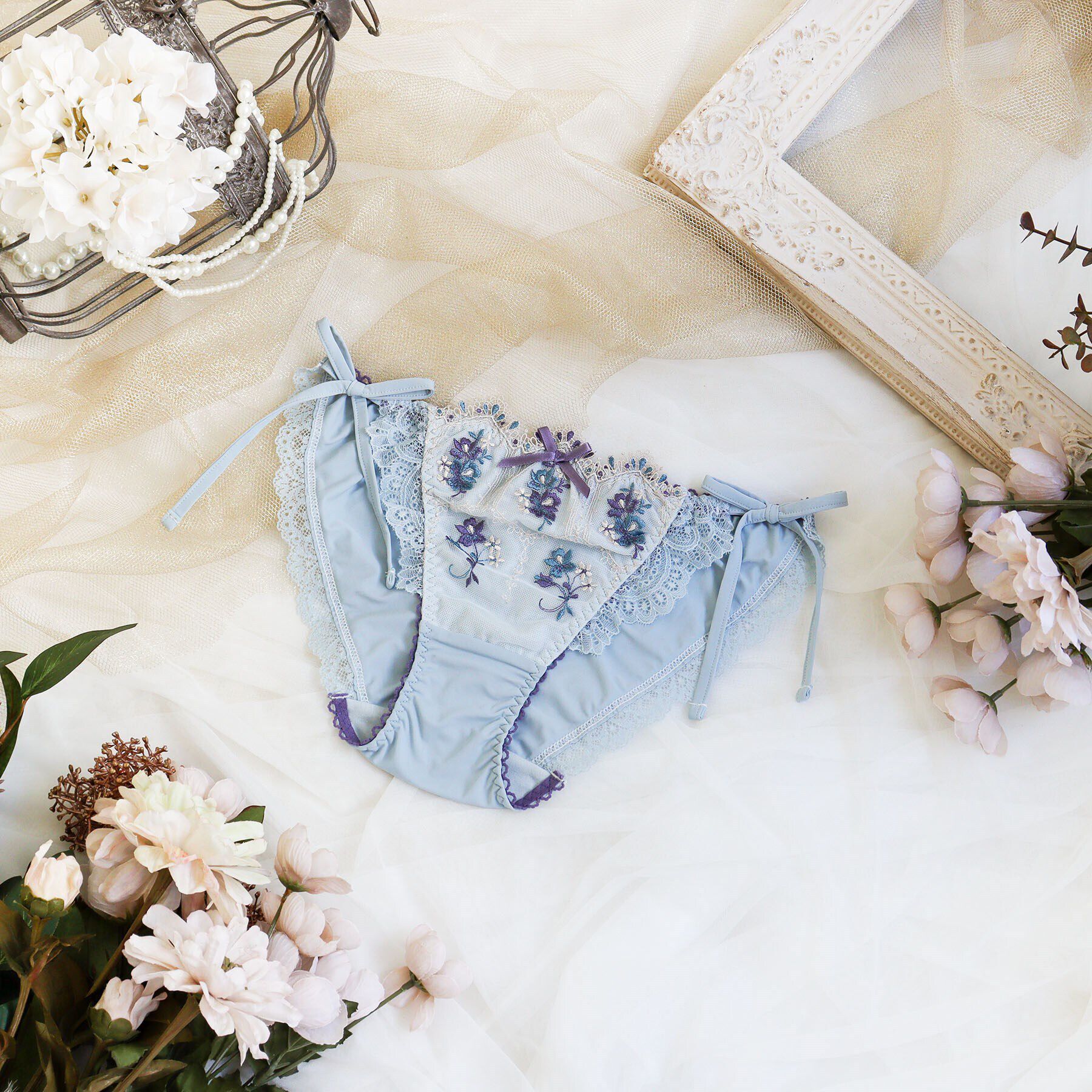 Risa Magli「シーラ リボンショーツ」|インナー|ブルー(092)