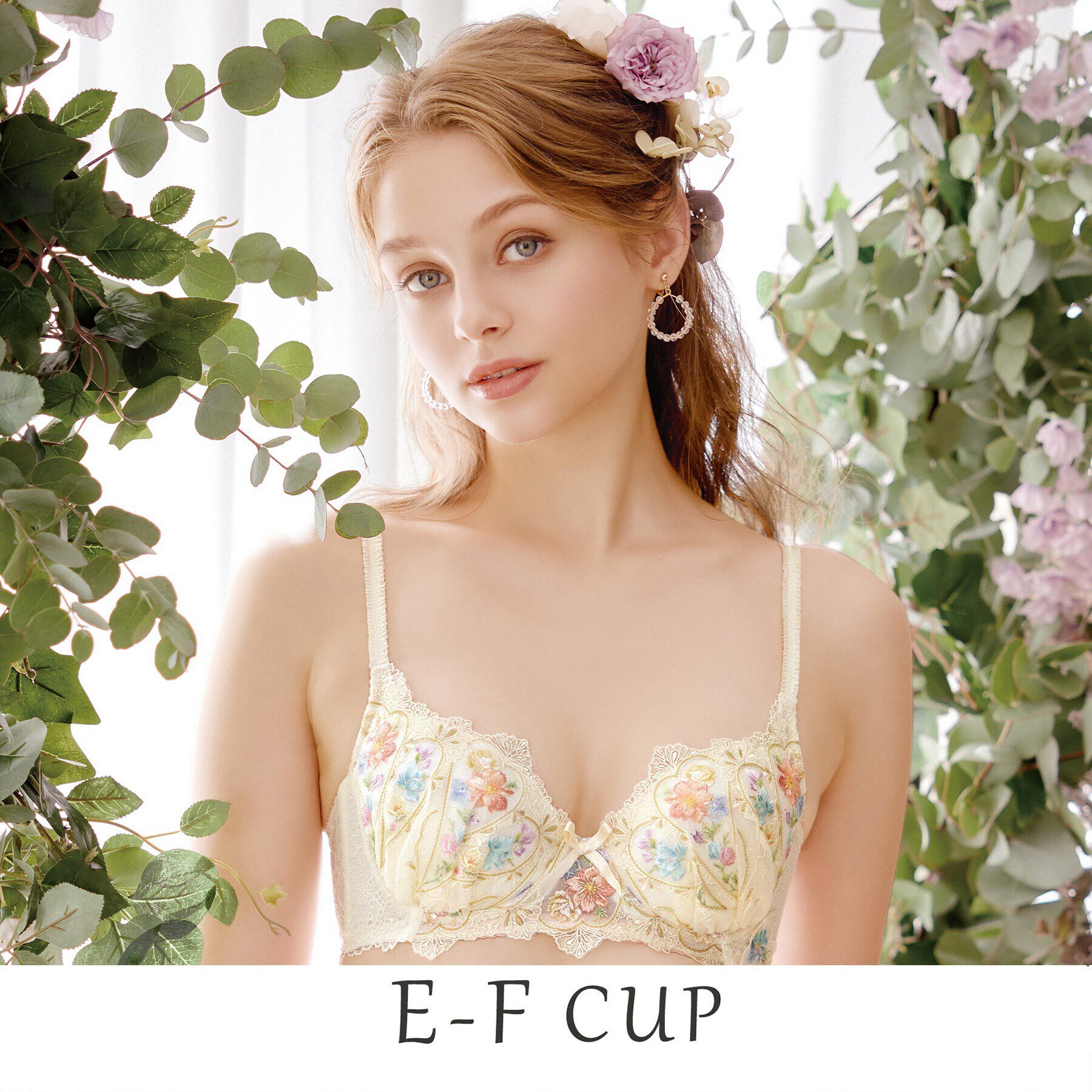 Risa Magli「フロリタ ブラジャー＜D Make Type＞（E-F）」|インナー|クリーム(054)