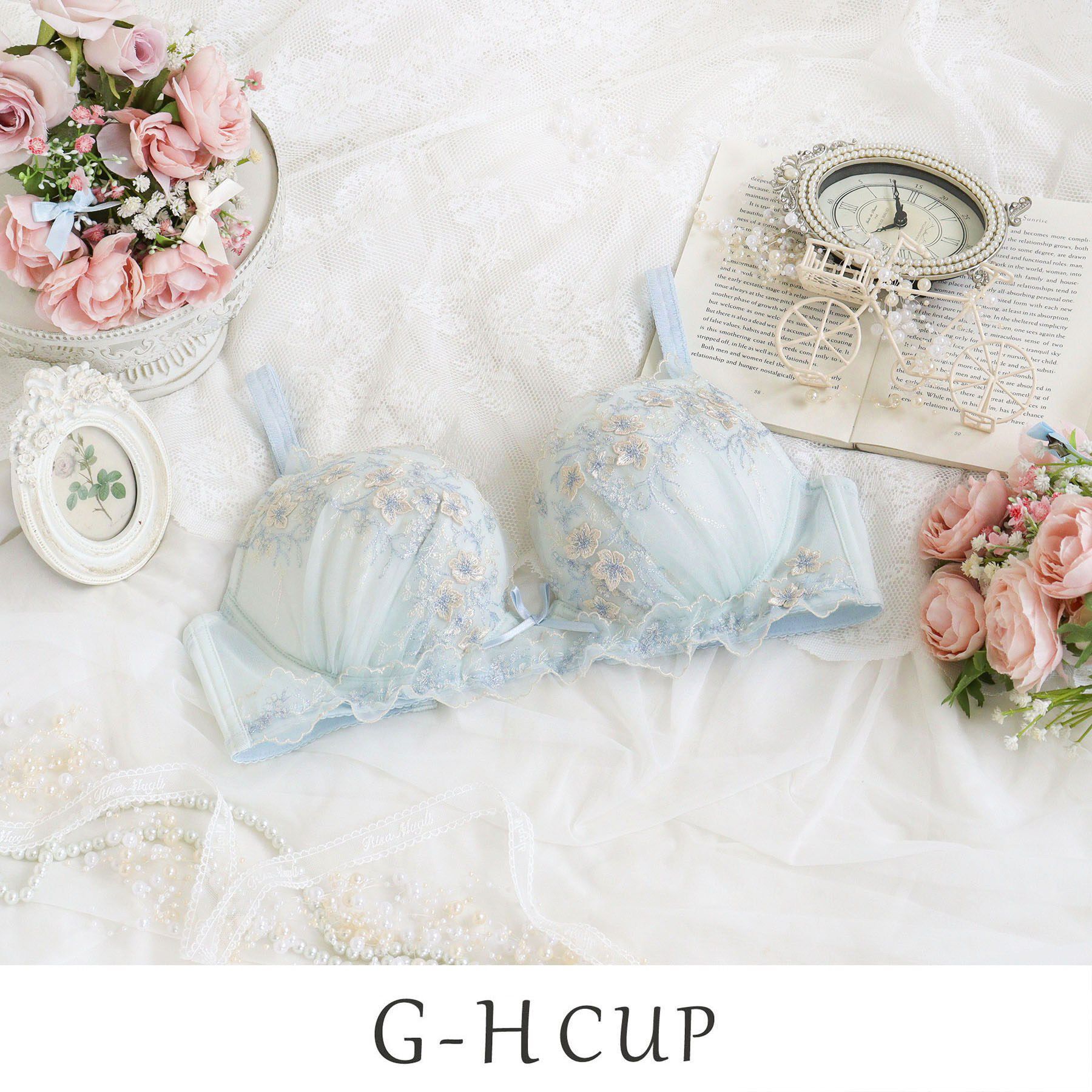 Risa Magli「フリート ブラジャー (G-H) ＜Glamor Bra／サイドすっきりタイプ＞」|インナー|サックスブルー(09