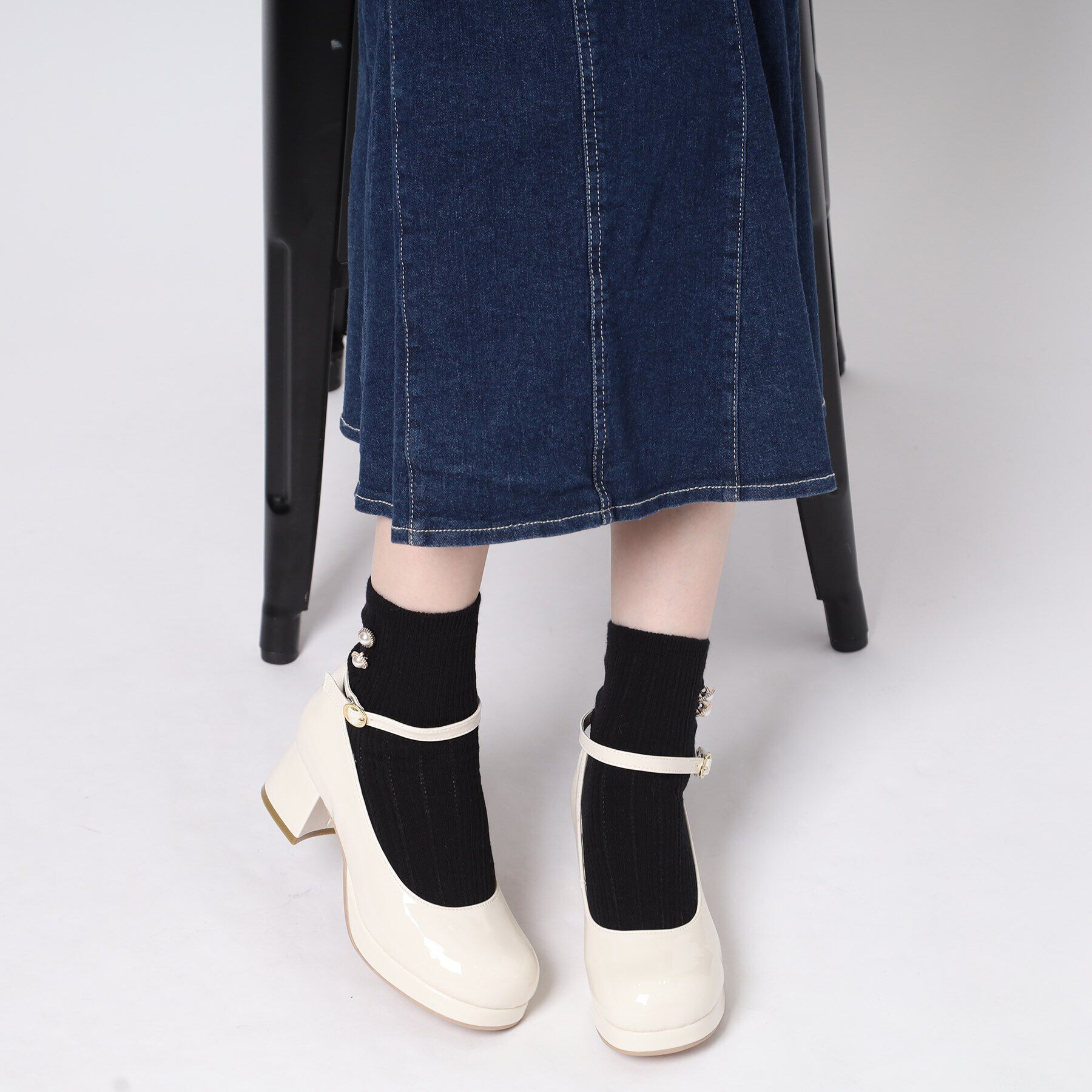 csT&P「厚底ストラップ付プレーンパンプス」|パンプス|