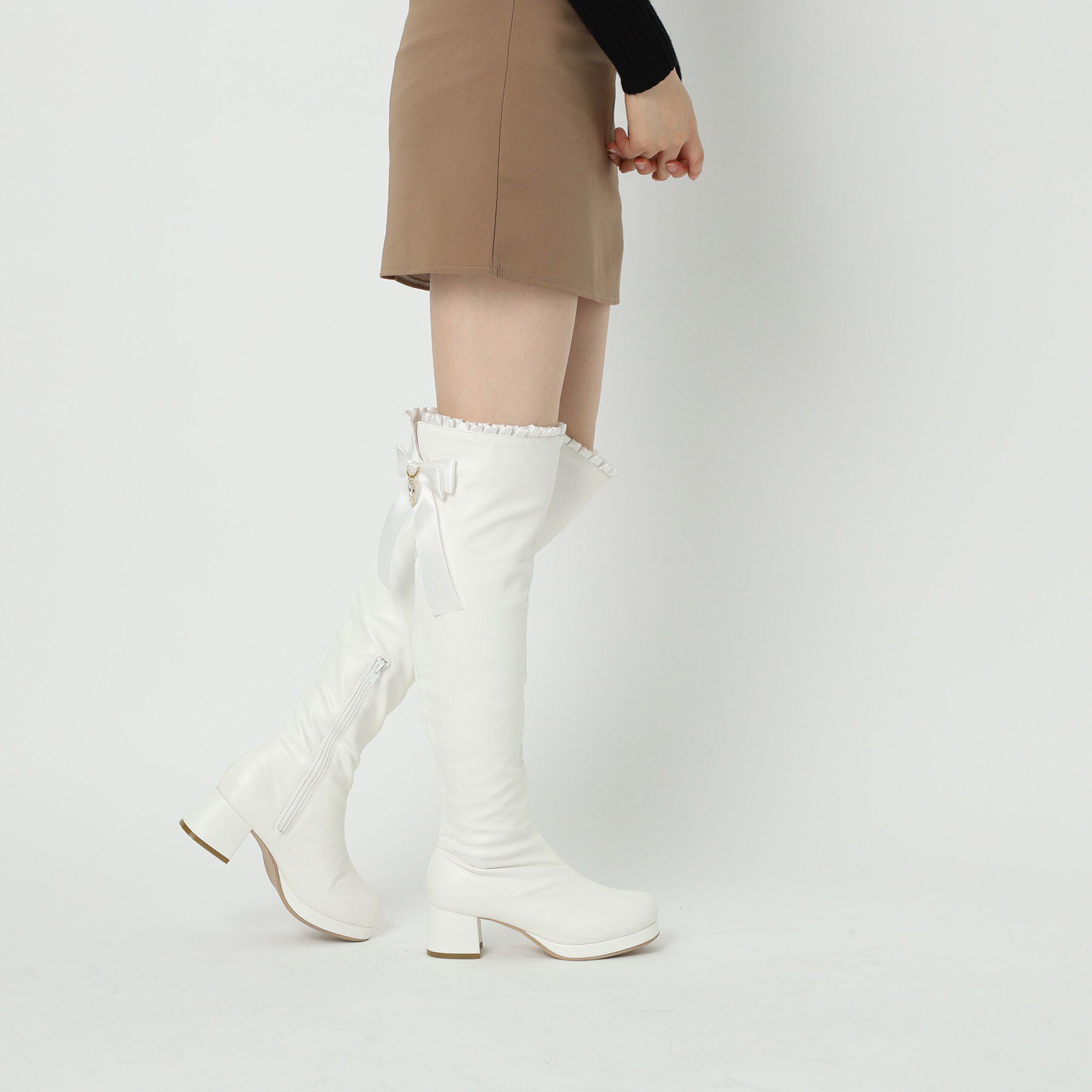 csT&P「夢見るリボン付きロングブーツ厚底」|ショートブーツ|