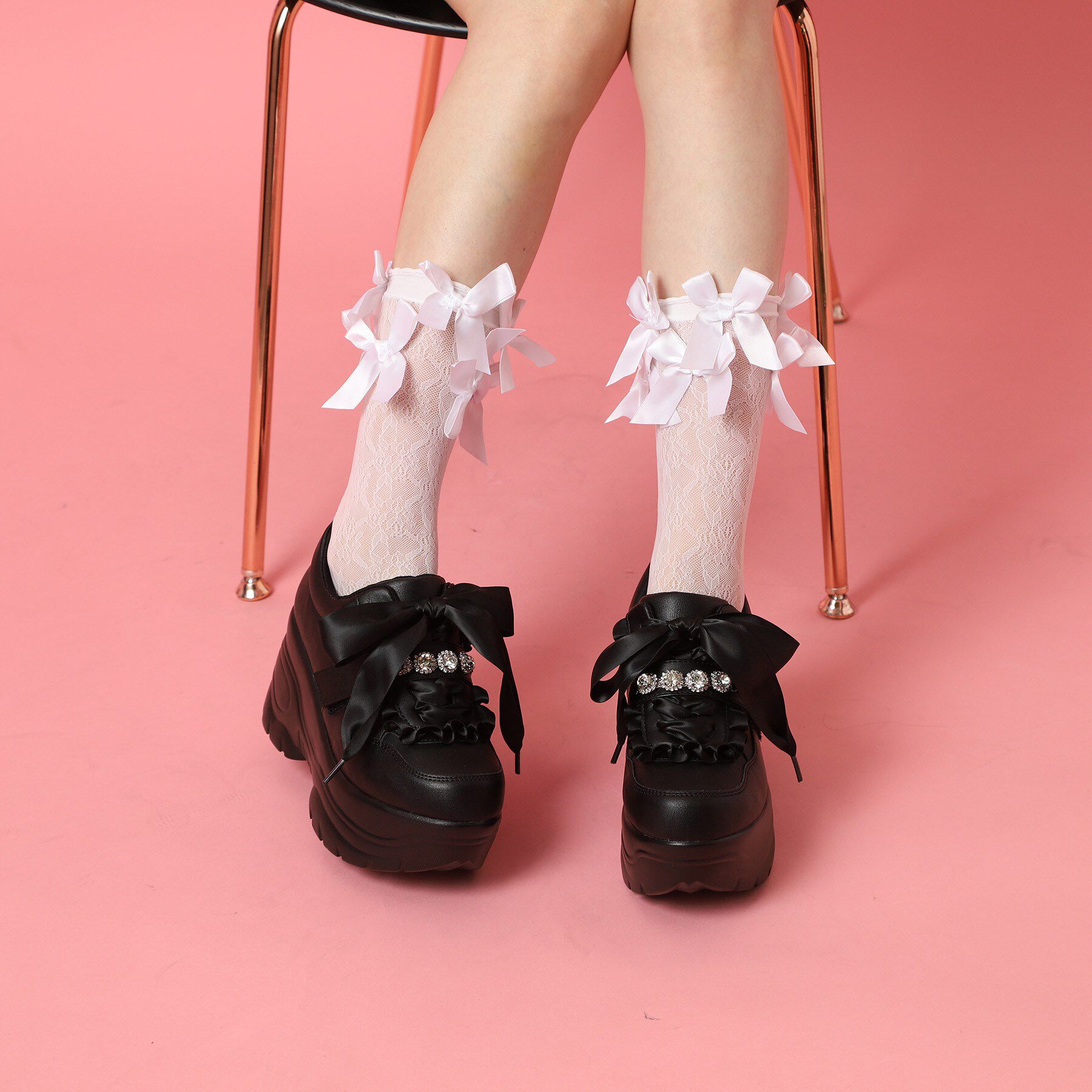 csT&P「厚底キラキラストーン付スニーカー」|スニーカー|