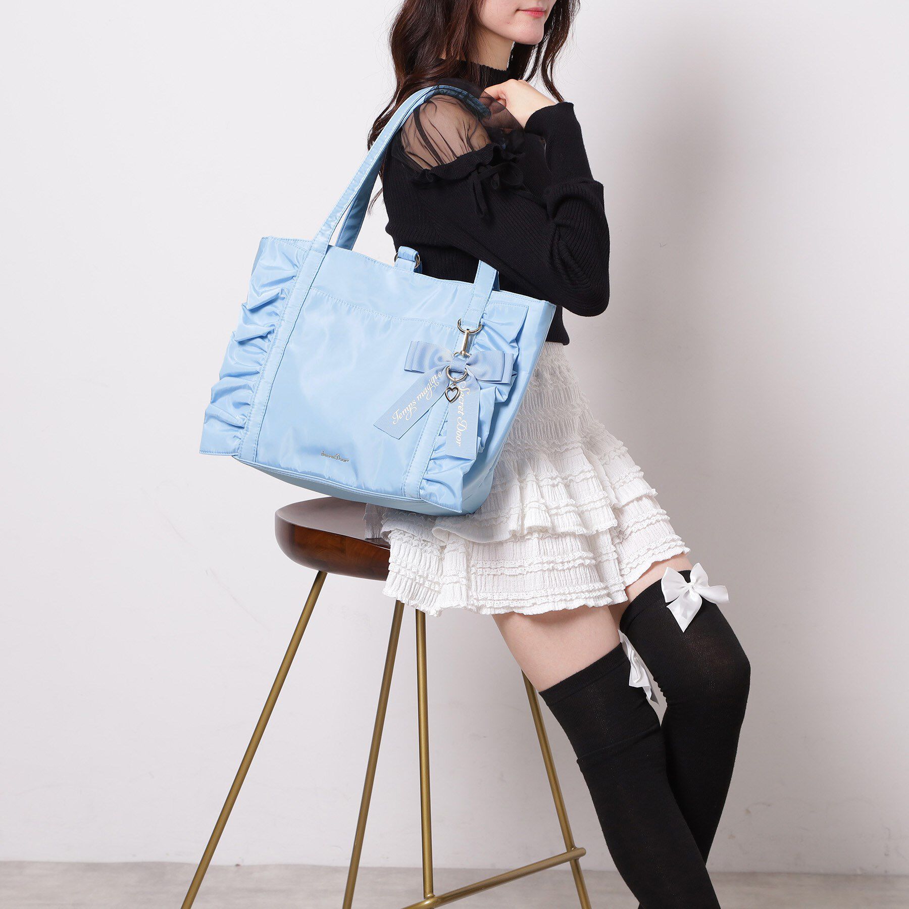 Ober Tashe「【新生活・新学期】フリルリボントートバッグ」|トートバッグ|
