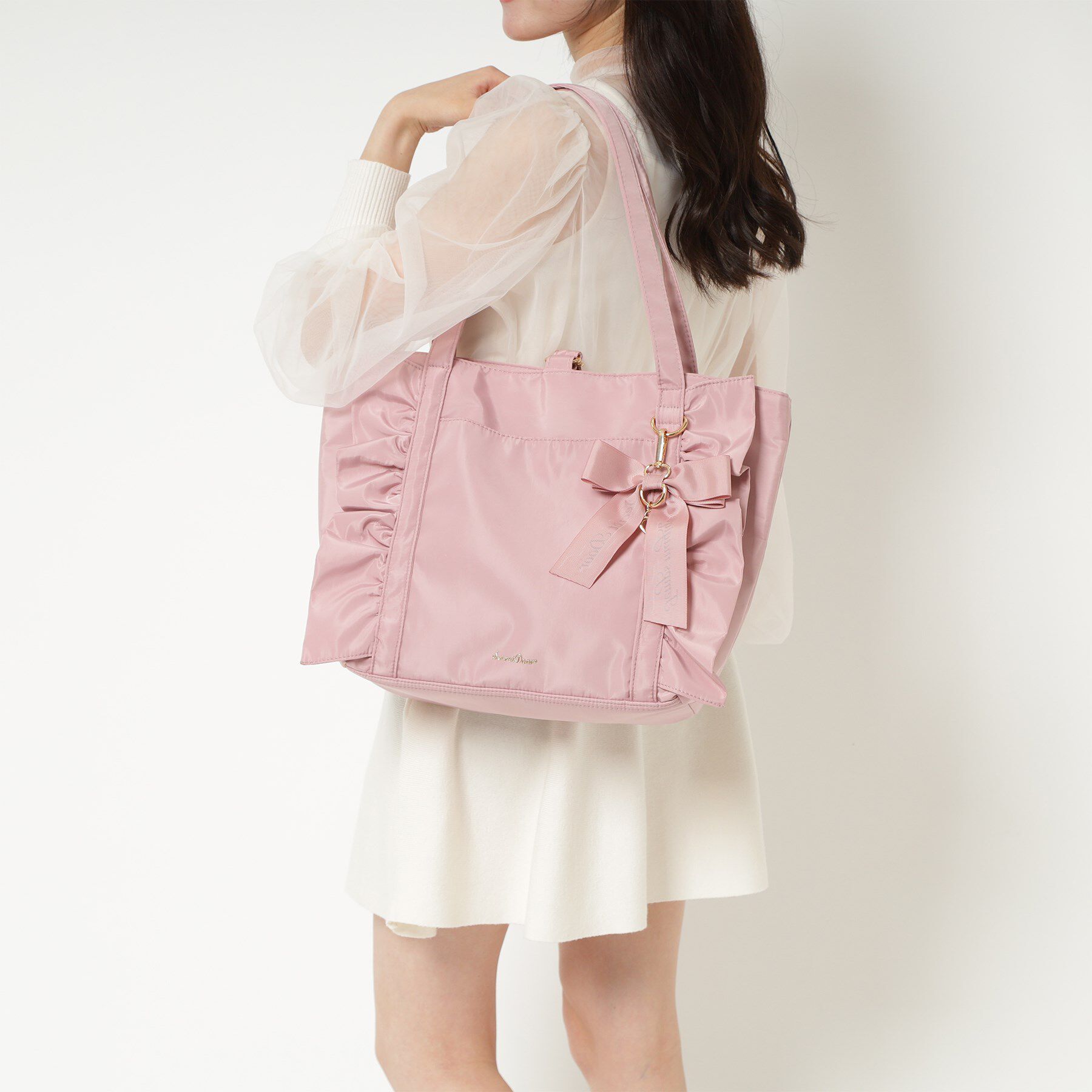 Ober Tashe「【新生活・新学期】フリルリボントートバッグ」|トートバッグ|