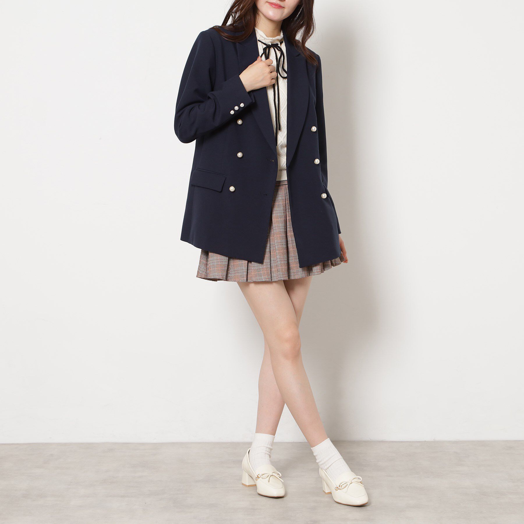 ESPERANZA「ビジュー付リボンローファー」|パンプス|