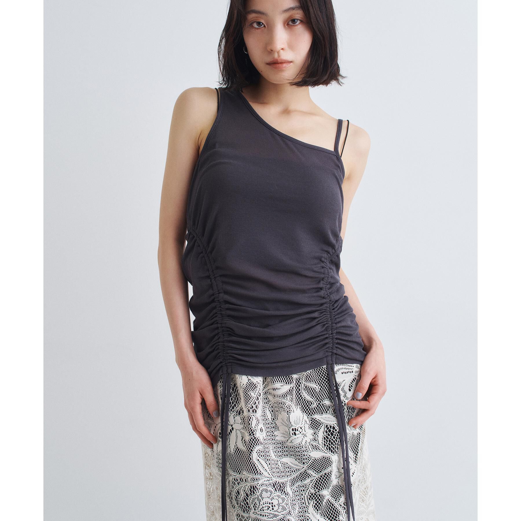 CODE A「asymmetry gather tank」|キャミソール|