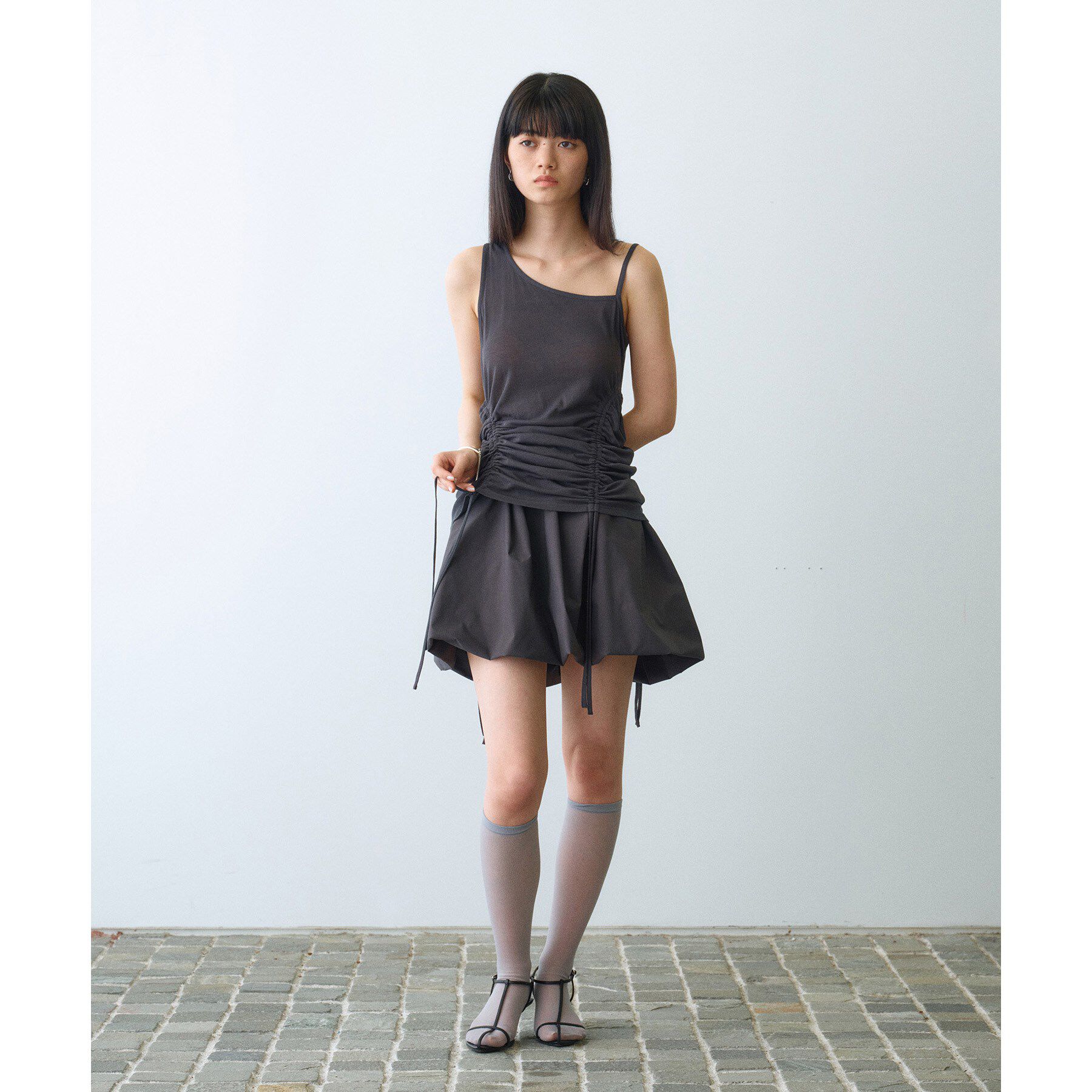 CODE A「asymmetry gather tank」|キャミソール|