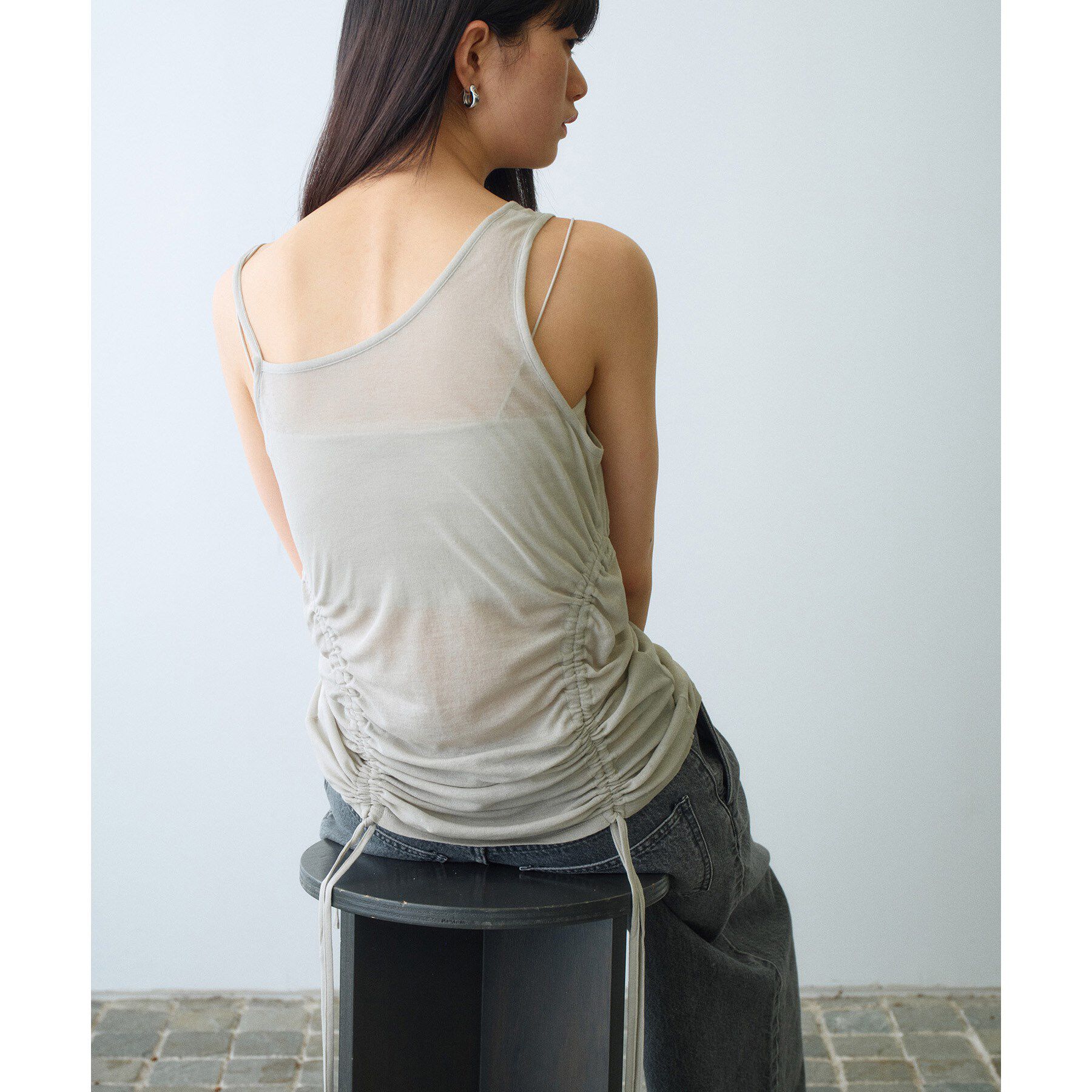 CODE A「asymmetry gather tank」|キャミソール|