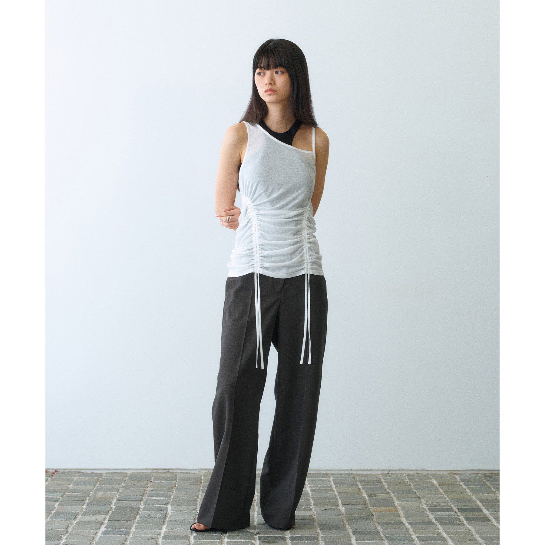CODE A「asymmetry gather tank」|キャミソール|