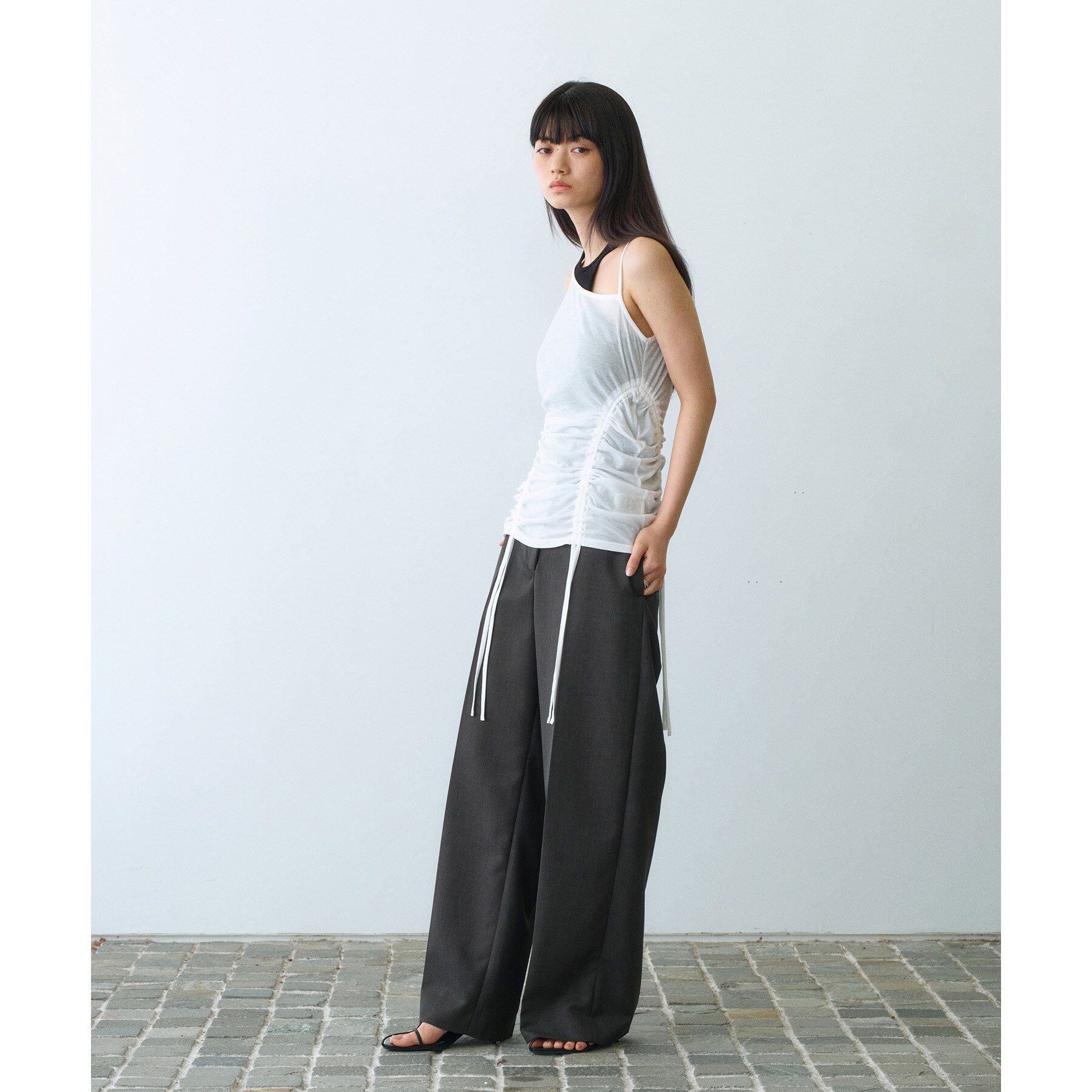 CODE A「asymmetry gather tank」|キャミソール|