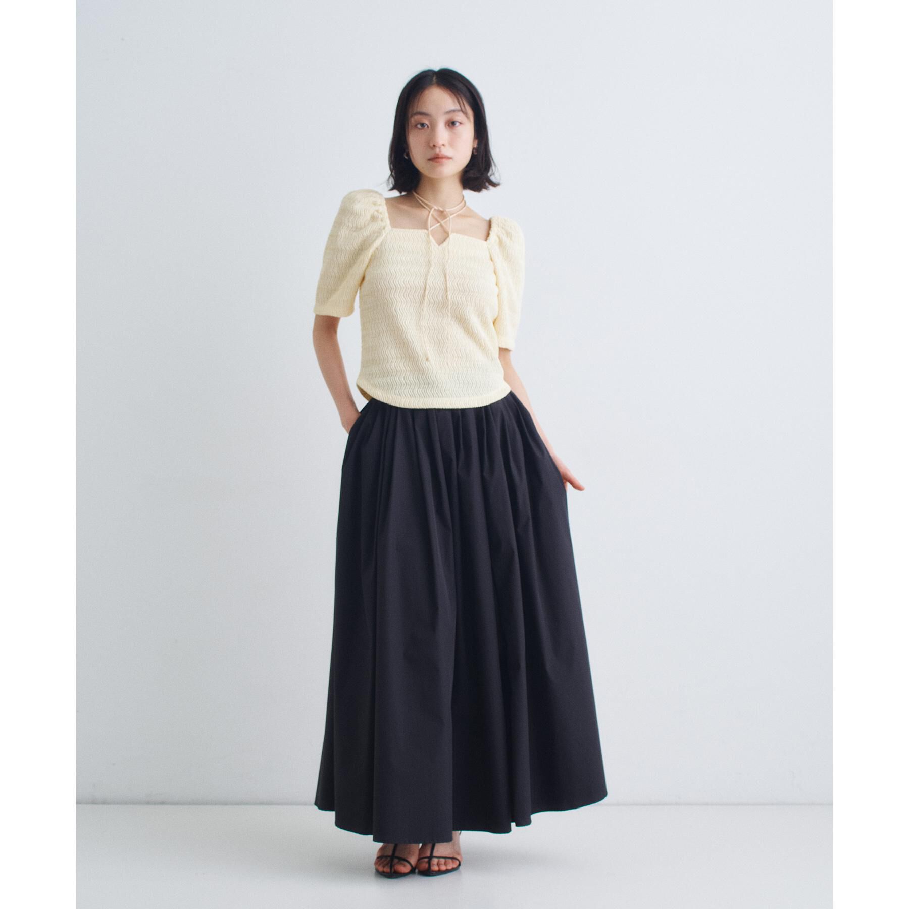 CODE A「gather puff jersey tops」|Tシャツ・カットソー|
