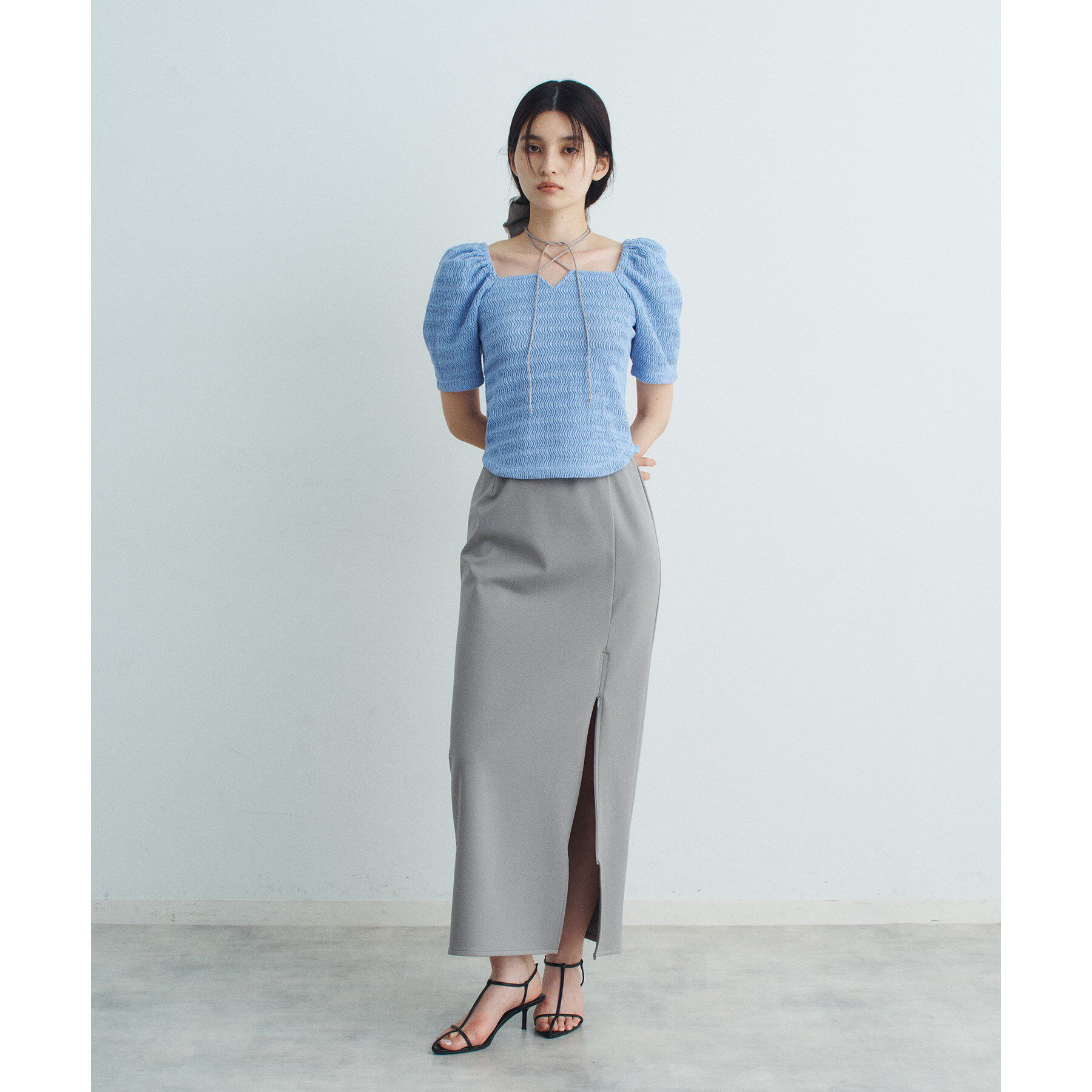 CODE A「gather puff jersey tops」|Tシャツ・カットソー|