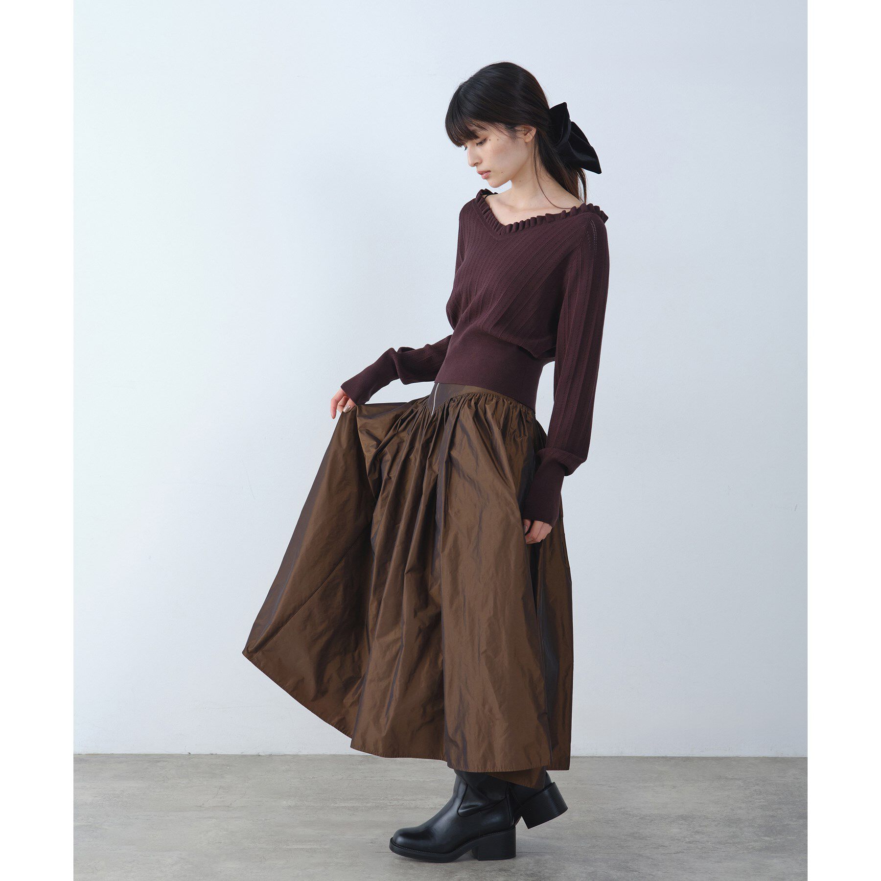 CODE A「zip design volume skirt」|スカート|