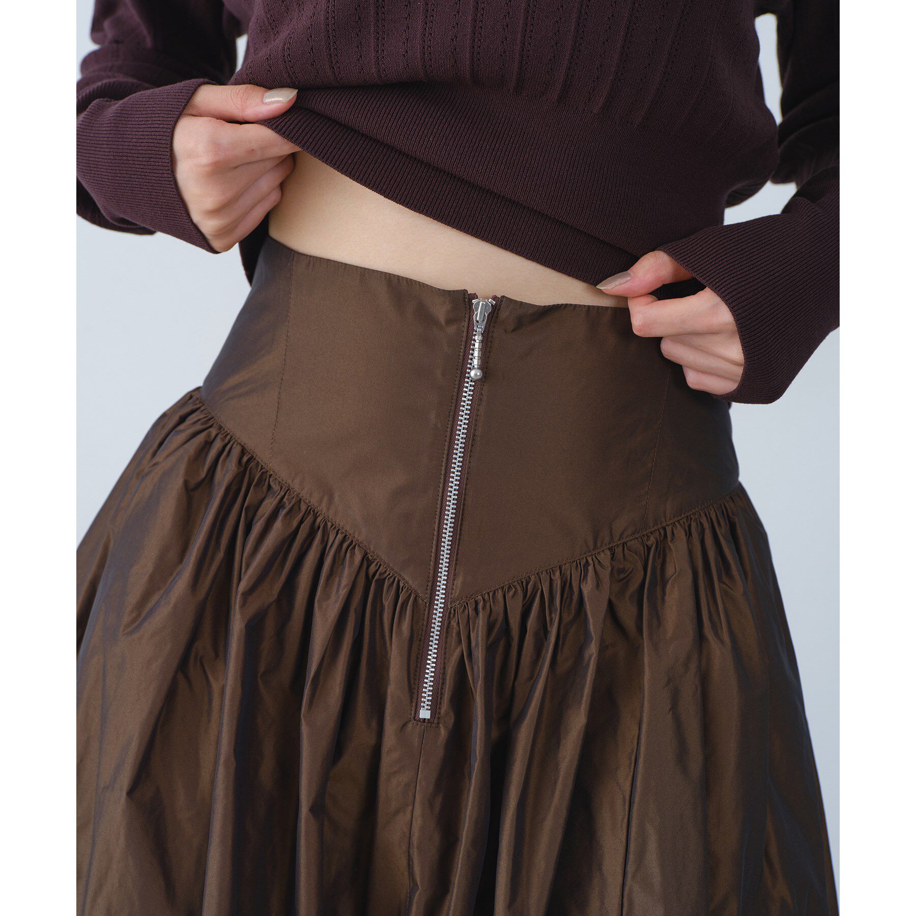 CODE A「zip design volume skirt」|スカート|