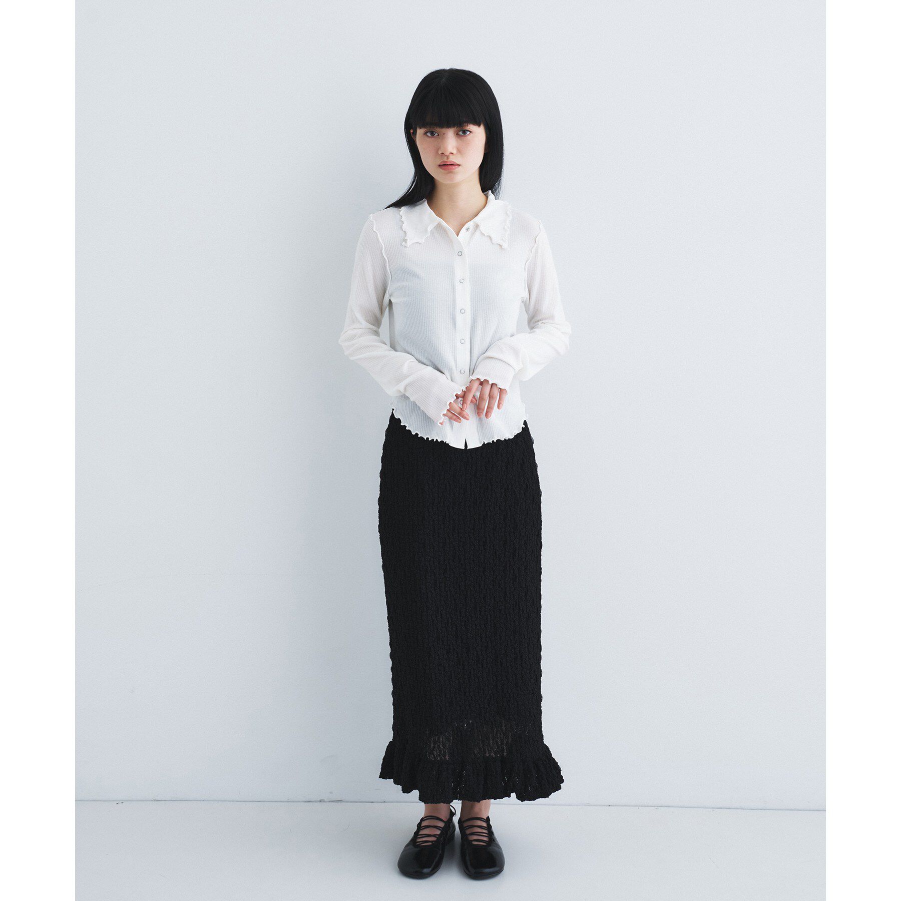 CODE A「edge－fit ribbed cardigan」|カーディガン|