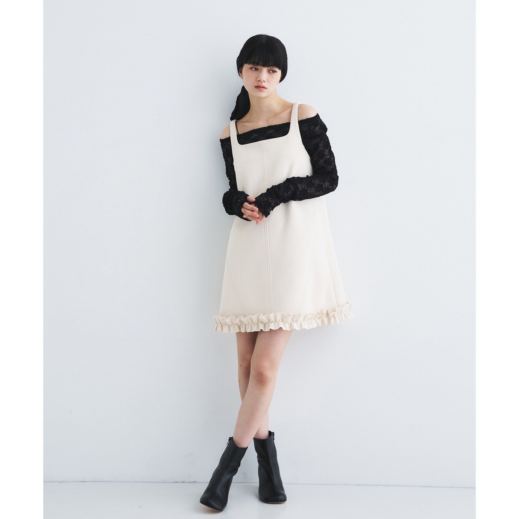 CODE A「frill mini dress」|ワンピース|