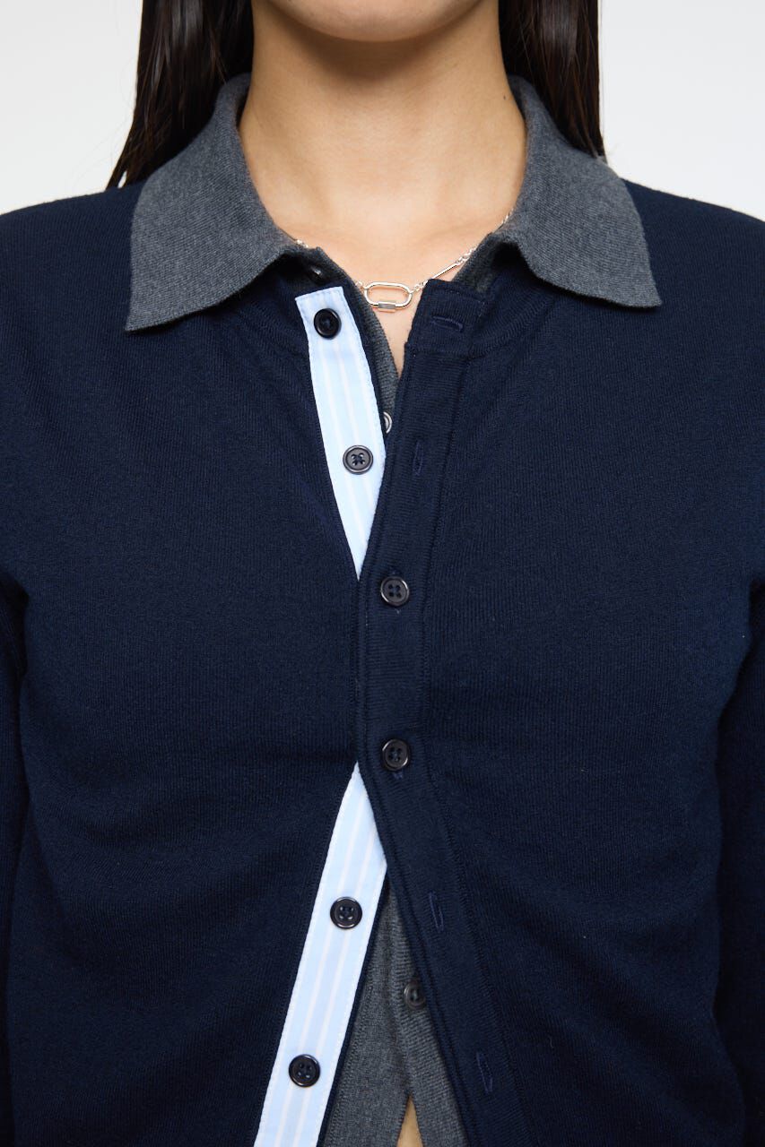 MOUSSY「DOUBLE LAYERED ニットシャツ」|シャツ・ブラウス|