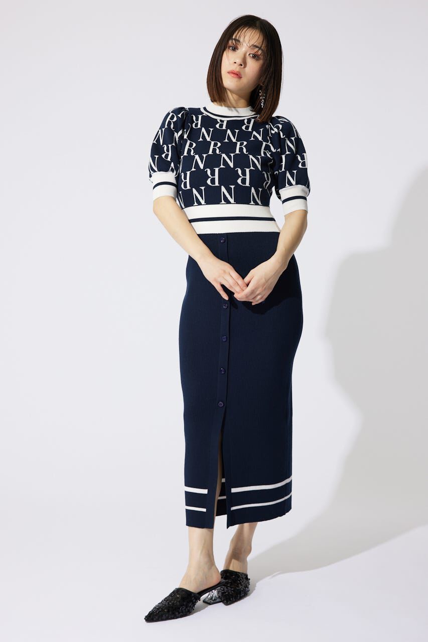 rienda「2WAYRロゴラインニットワンピース」|ワンピース|